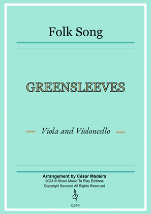 Book cover for Greensleeves - Viola and Cello - W/Chords (Full Score and Parts)