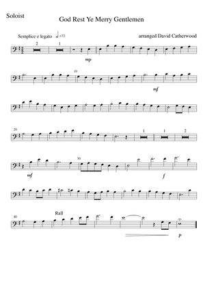 God Rest Ye Merry Gentlemen  - A trombone solo with piano accompaniment arranged by David Catherwood