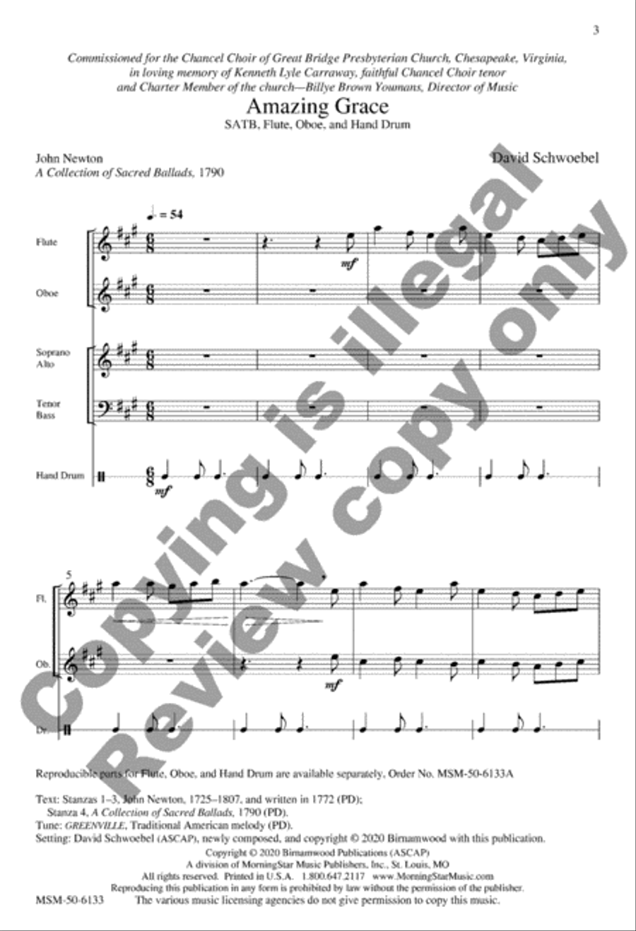 Amazing Grace 4-Part scores gallery preview page 2