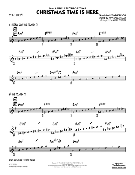 Christmas Time Is Here - Solo Sheet