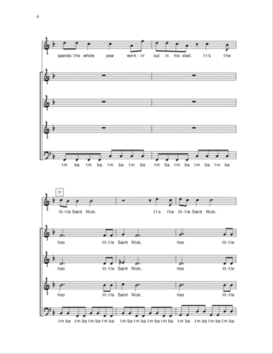 Little St. Nick Little St. Nick 4-Part scores gallery preview page 4