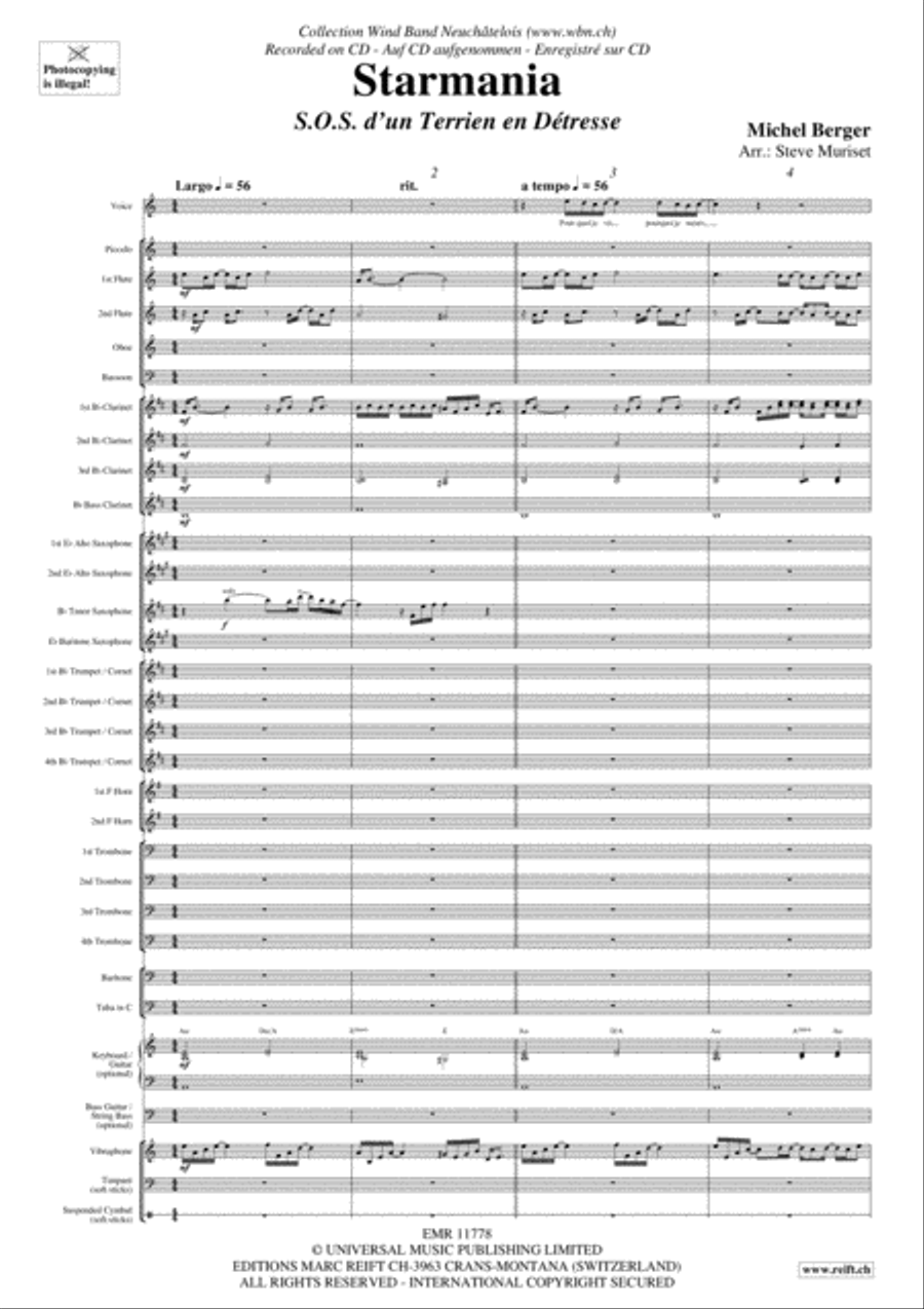 Starmania Concert Band scores gallery preview page 4