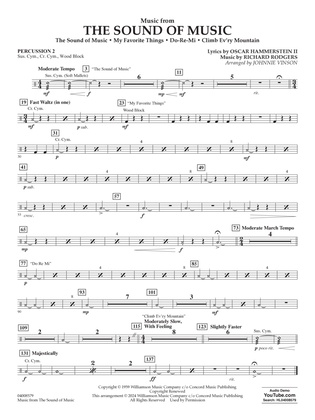 Music from The Sound Of Music (arr. Vinson) - Percussion 2