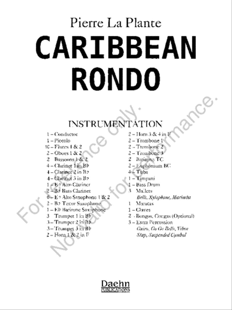 Caribbean Rondo Concert Band scores gallery preview page 2