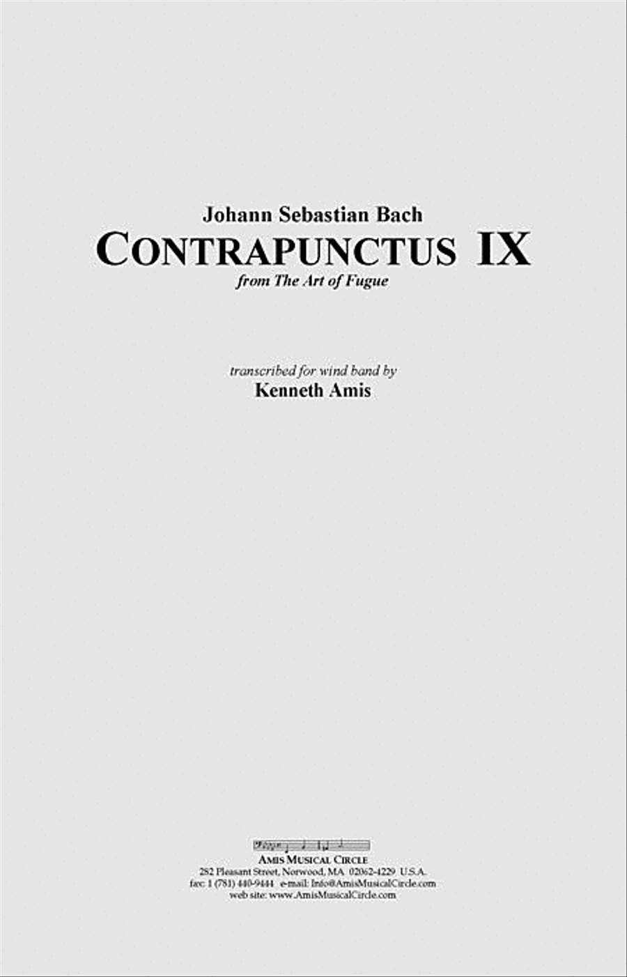 Contrapunctus 9 Concert Band scores gallery preview page 1