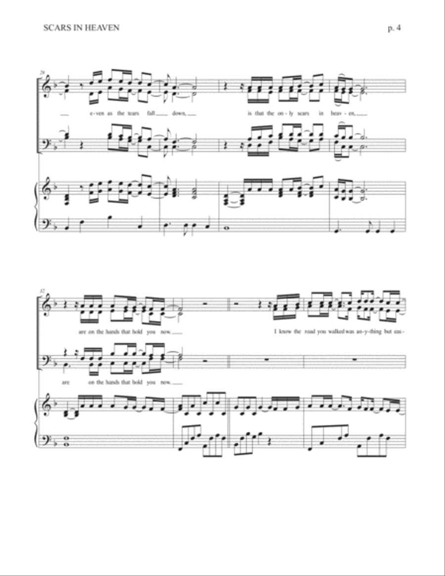 Scars In Heaven 4-Part scores gallery preview page 4