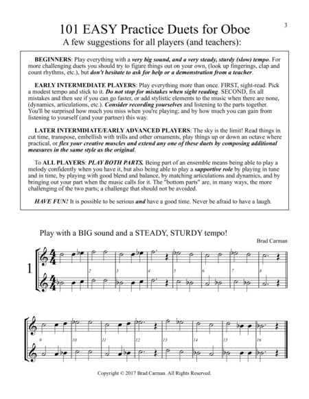 101 Easy Practice Duets for Oboe