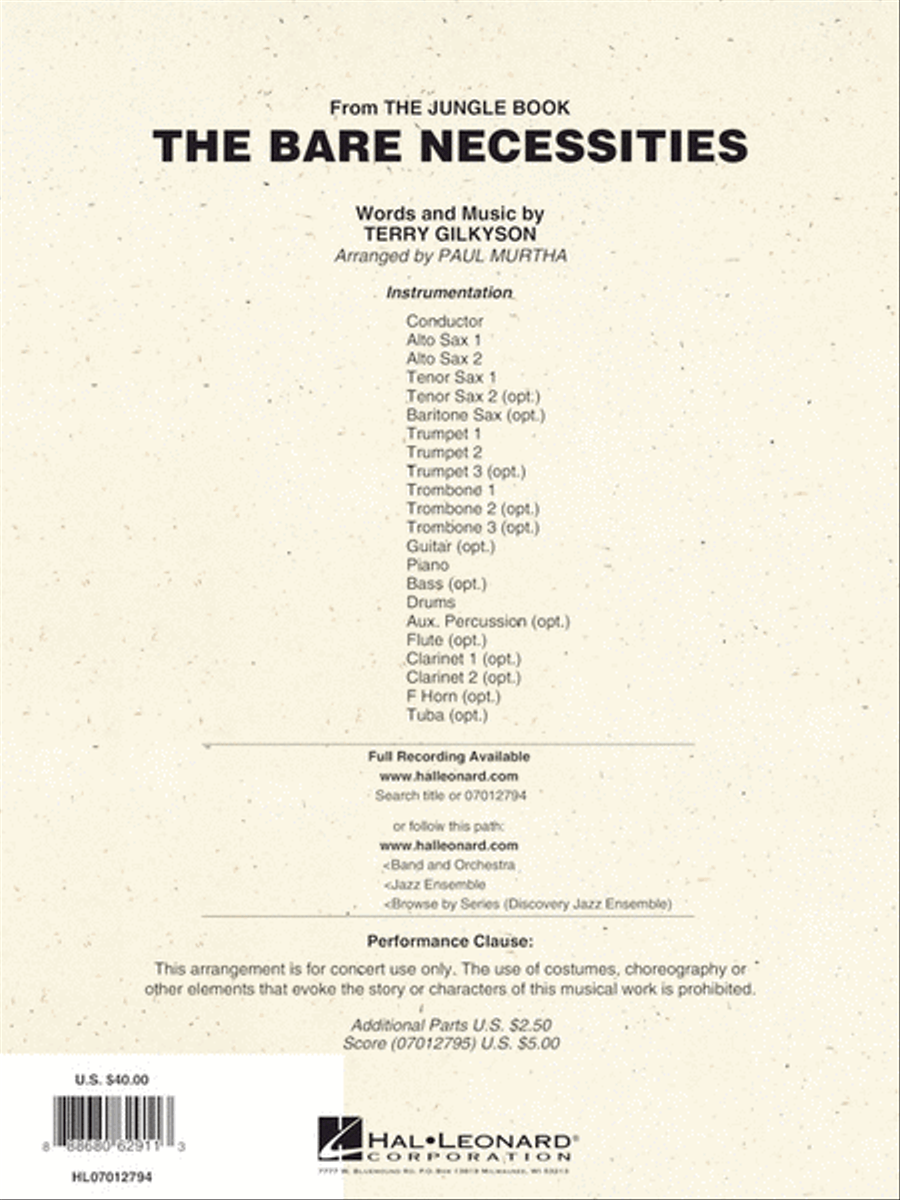 The Bare Necessities (from The Jungle Book) Jazz Ensemble scores gallery preview page 8