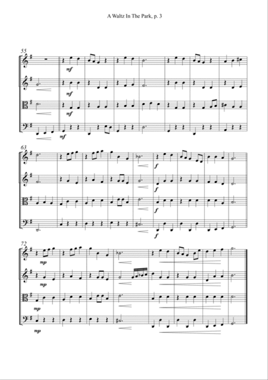 A Waltz In The Park A Waltz In The Park String Quartet scores gallery preview page 4
