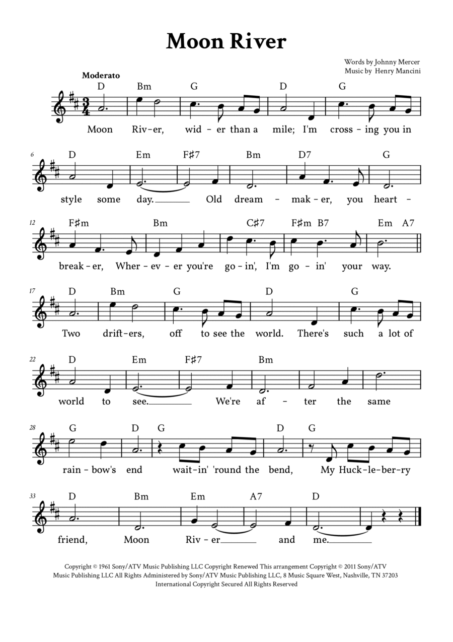 Moon River A Cappella scores gallery preview page 1