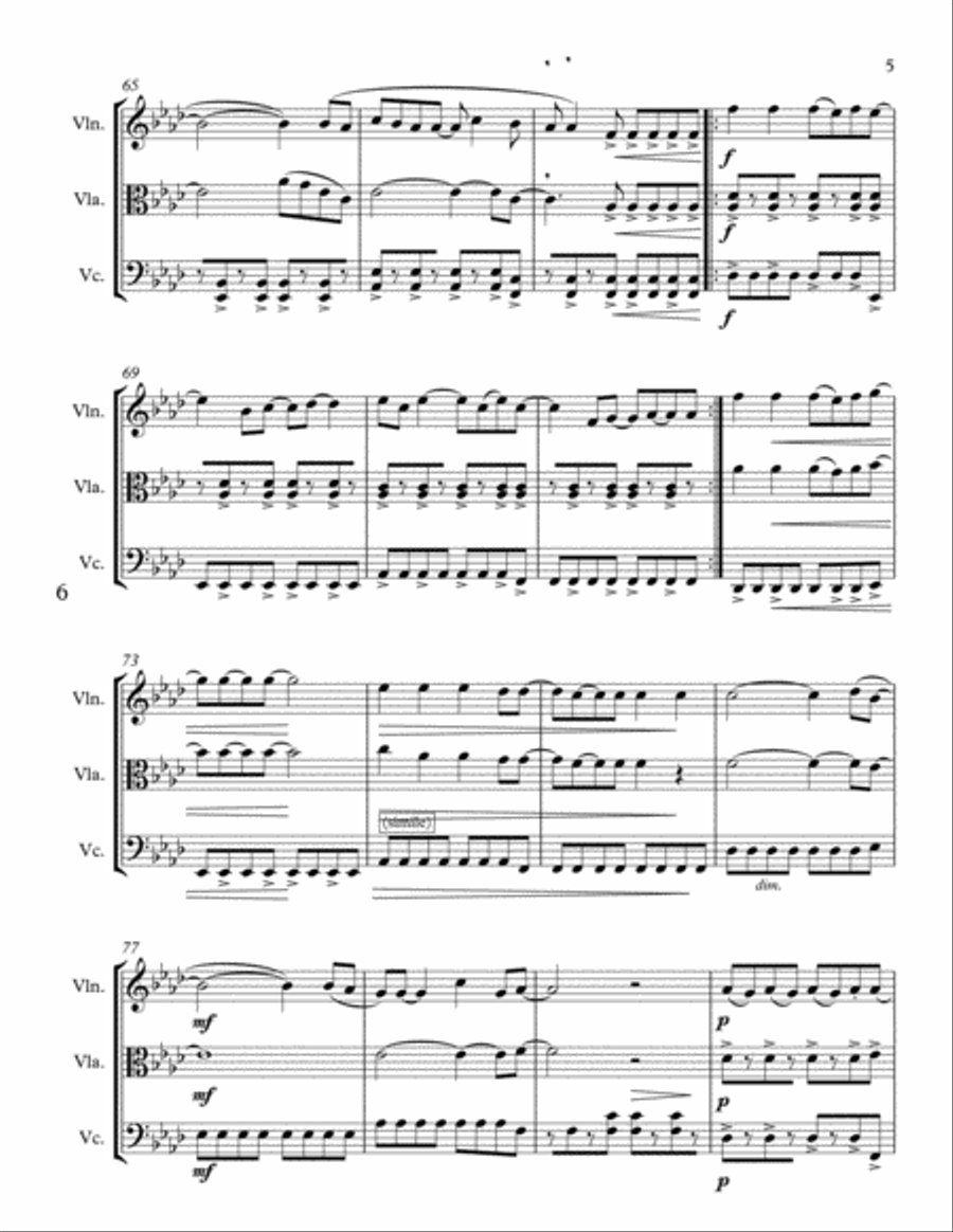 Viva La Vida String Trio scores gallery preview page 6