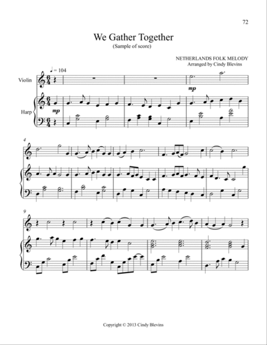 Harp and Violin (Play Hymns and Patriotic Songs) String Duet scores gallery preview page 5