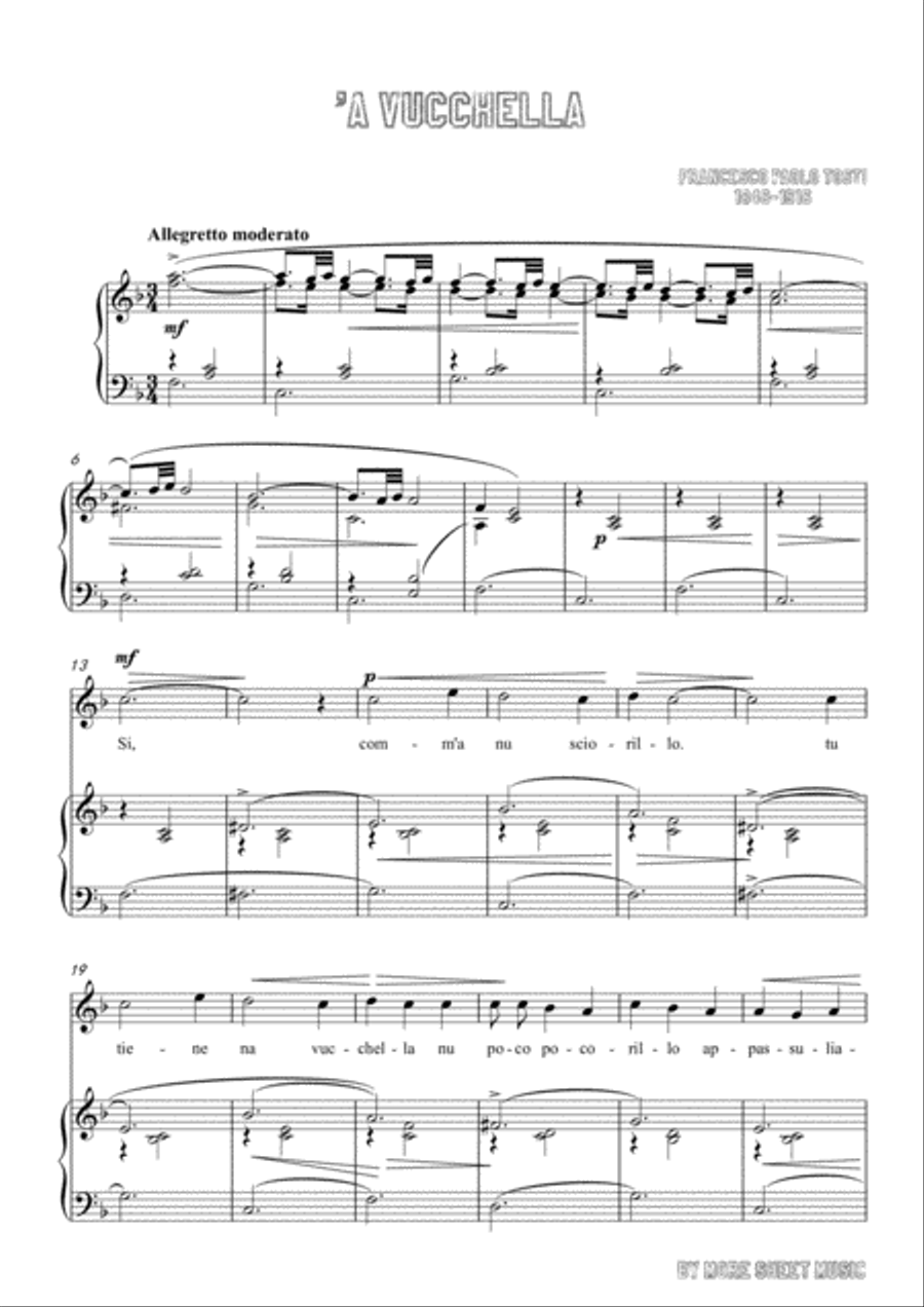 Tosti-'A Vucchella in F Major,for Voice and Piano Voice Solo scores gallery preview page 3