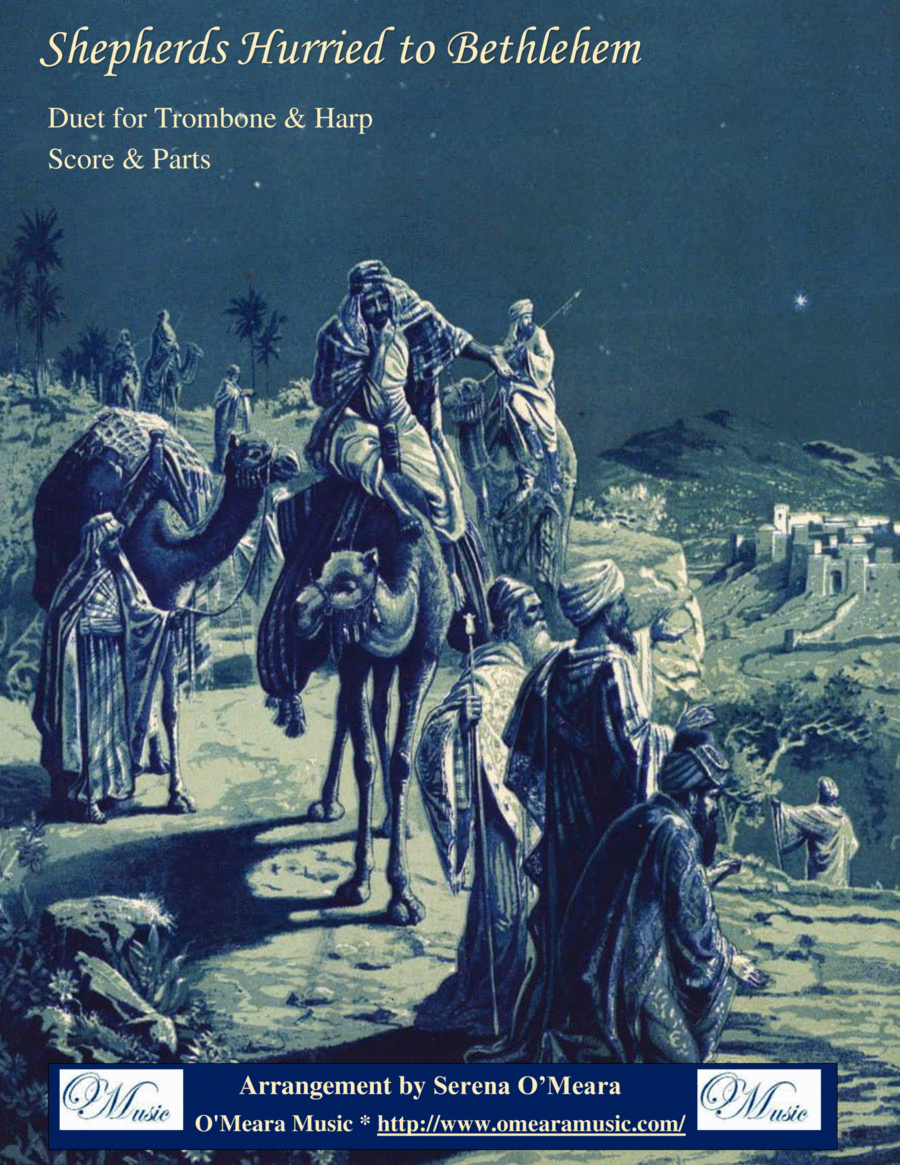 Shepherds Hurried to Bethlehem, Duet for Trombone & Harp Trombone Duet scores gallery preview page 1