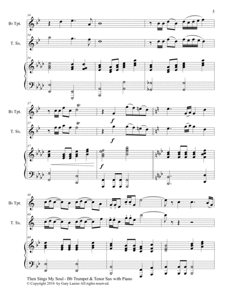 Trios for 3 GREAT HYMNS (Bb Trumpet & Tenor Sax with Piano and Parts) image number null