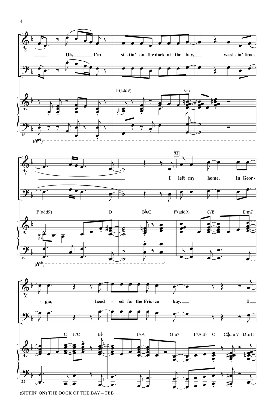 (Sittin' On) The Dock Of The Bay 3-Part scores gallery preview page 3