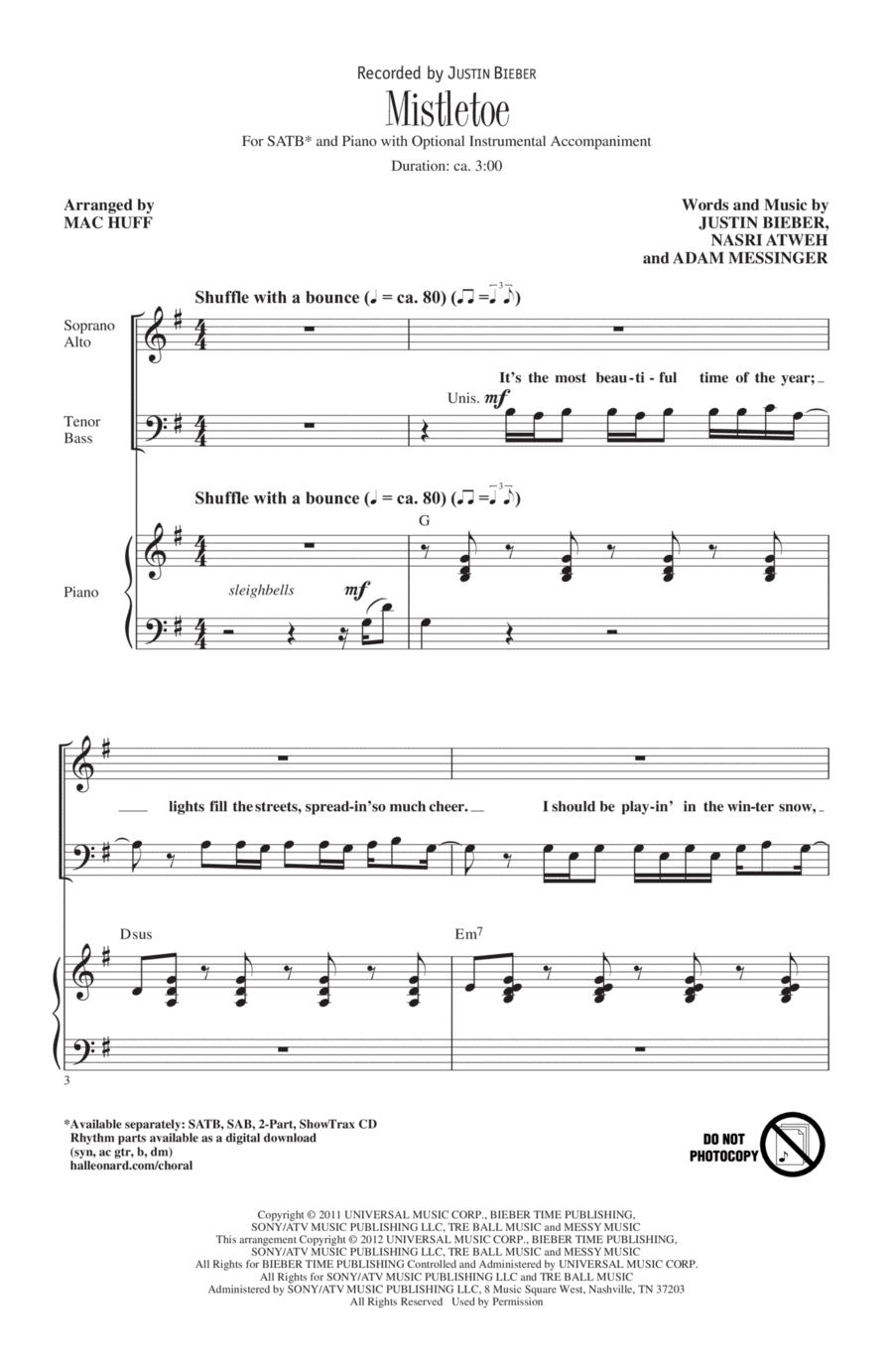 Mistletoe 4-Part scores gallery preview page 1