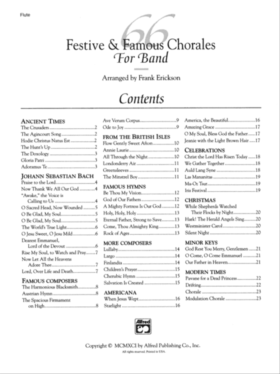 66 Festive & Famous Chorales for Band Concert Band scores gallery preview page 2