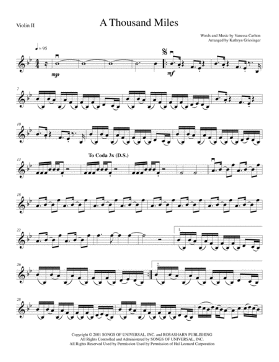 A Thousand Miles String Quartet scores gallery preview page 3