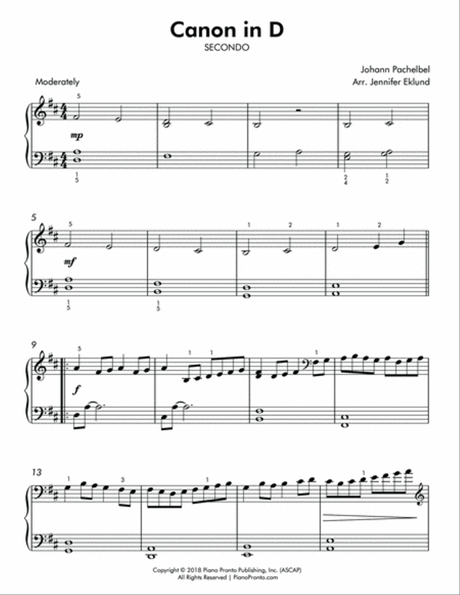 Canon in D (Easy Duet) image number null