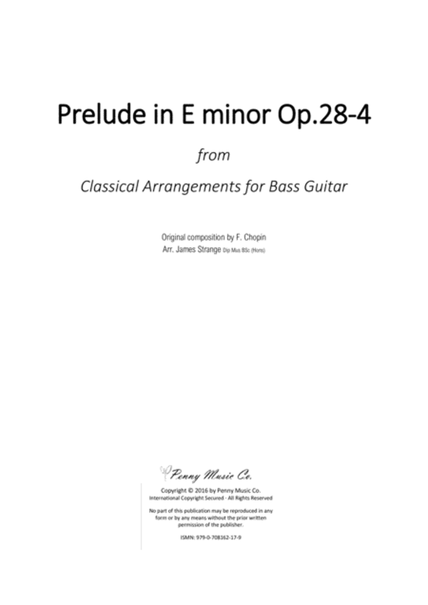 Prelude in E minor for solo Bass Guitar image number null