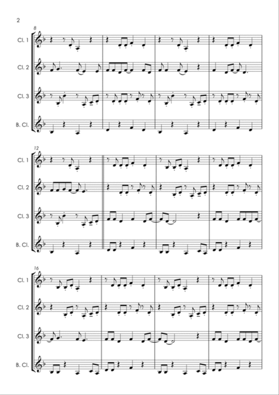 Sweet Dreams (are Made Of This) Clarinet Quartet scores gallery preview page 6