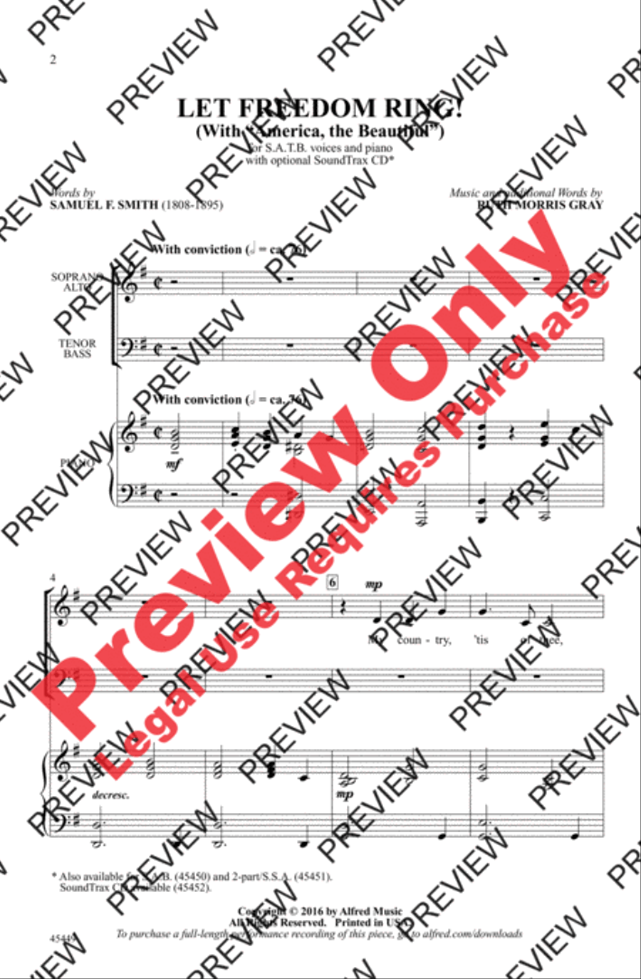 Let Freedom Ring! 4-Part scores gallery preview page 2