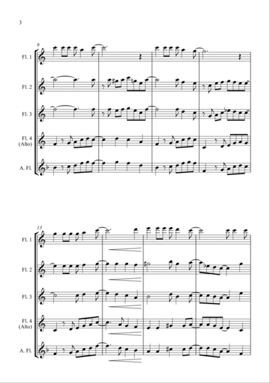 A Shining Light (This Little Light of Mine) - for Flute Quartet Flute Quartet scores gallery preview page 4