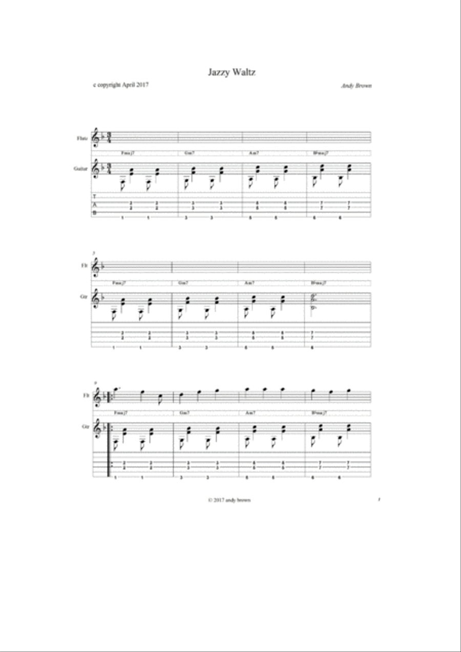 Jazzy Waltz Small Ensemble scores gallery preview page 1