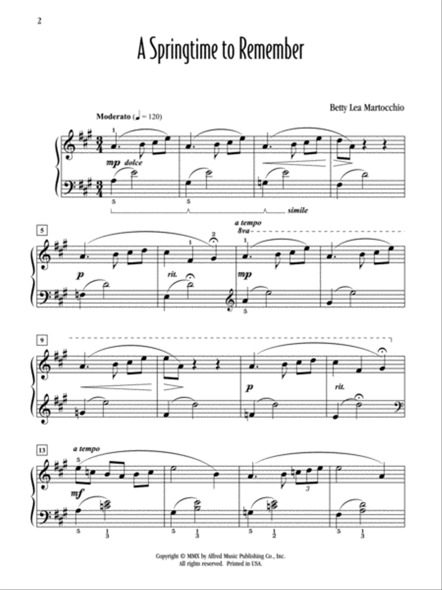 A Springtime to Remember Piano Solo scores gallery preview page 2