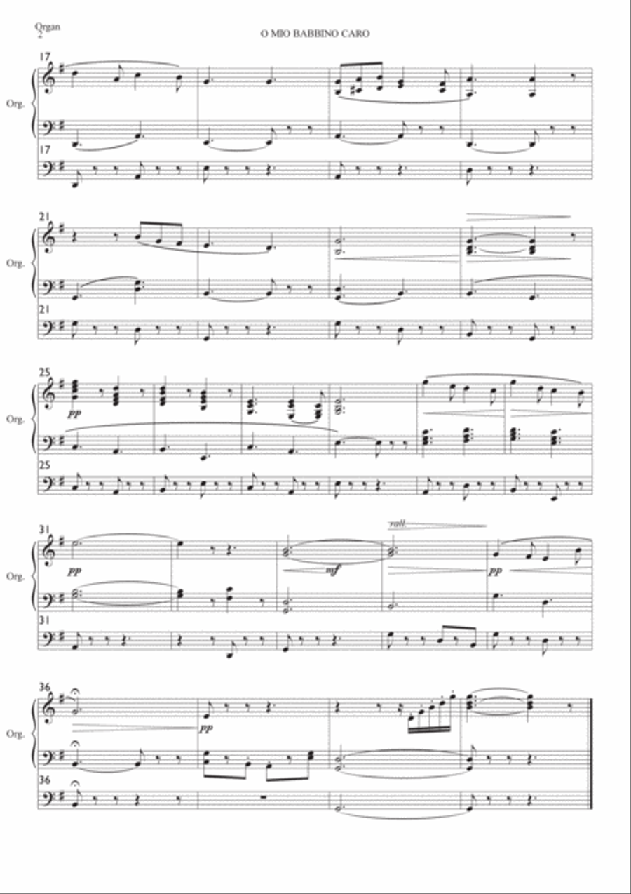 O, MY BELOVED FATHER by PUCCINI, O MIO BABBINO CARO, from Gianni Schicci, arranged for Soprano, Org Small Ensemble scores gallery preview page 4