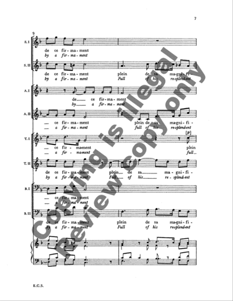 Psalm 150: Or soit loue l'Eternel (Now Praise the Lord) Divisi scores gallery preview page 7