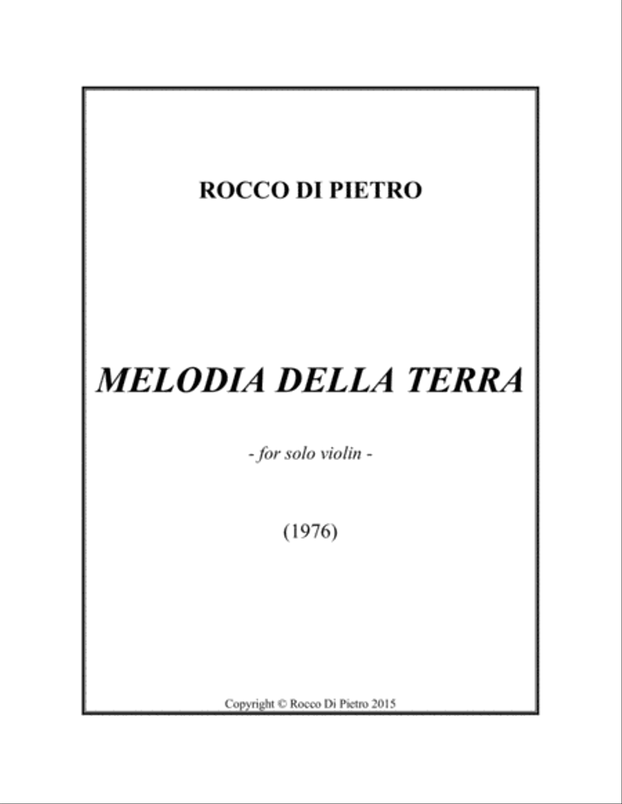 Melodia della terra (Melody of the Earth) Violin Solo scores gallery preview page 1