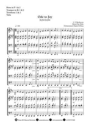Ode to Joy - Joyful Joyful - Easy Brass Quartet
