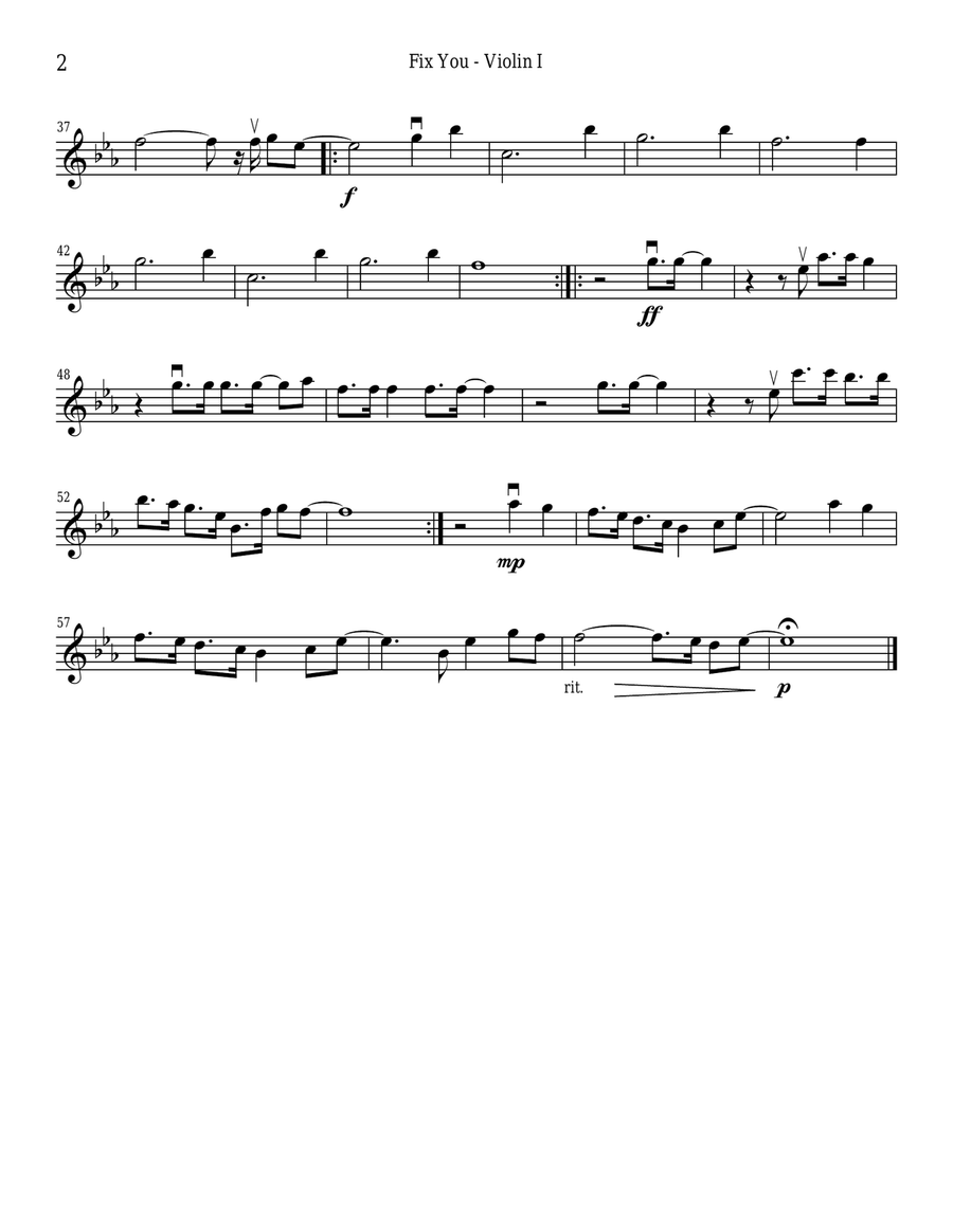 Fix You String Quartet scores gallery preview page 2