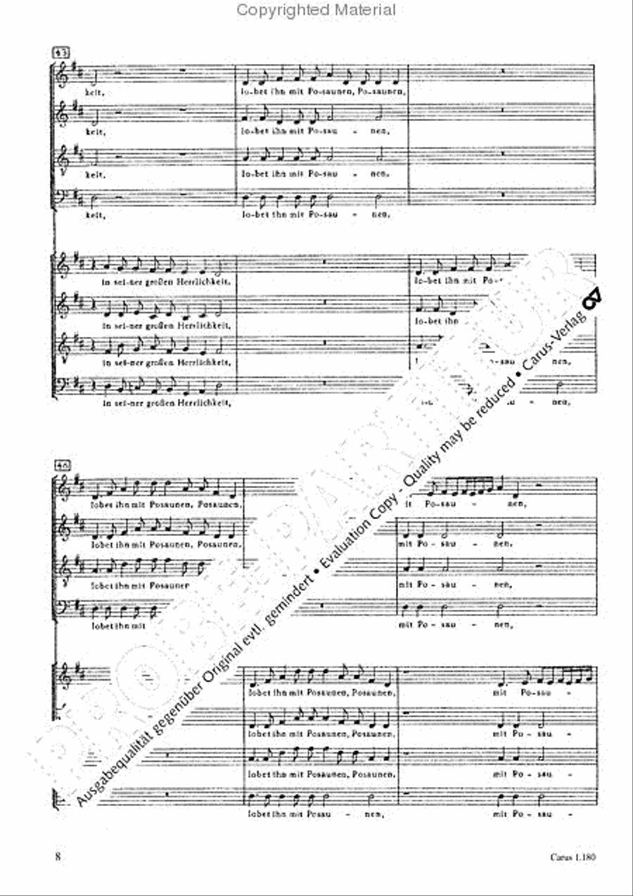 Lobet den Herren in seinem Heiligtum 4-Part scores gallery preview page 9