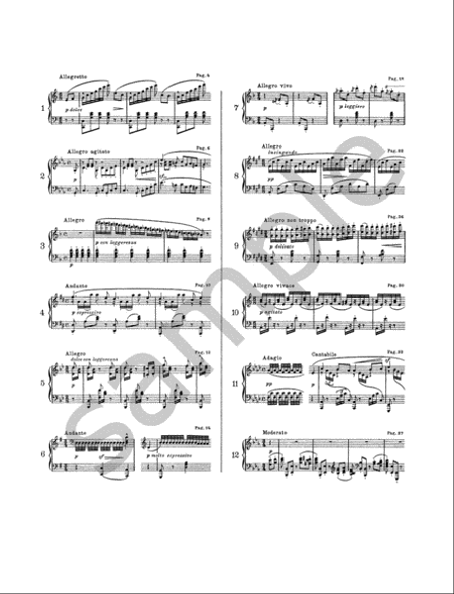 12 Études (Brilliant and Melodious Studies) Op. 105 for Piano Piano Method scores gallery preview page 2