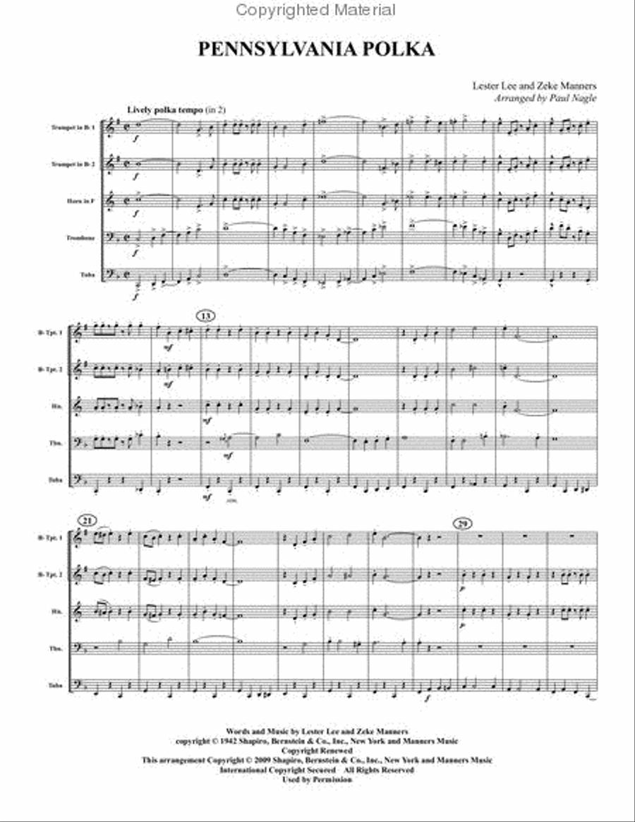 Pennsylvania Polka Brass Quintet scores gallery preview page 2