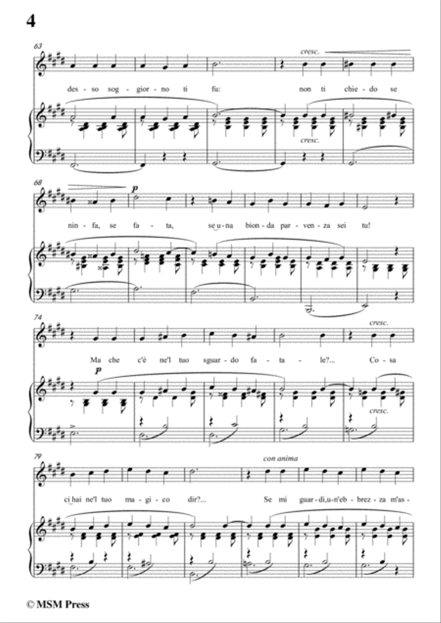 Tosti-Malìa in E Major,for Voice and Piano Voice Solo scores gallery preview page 6