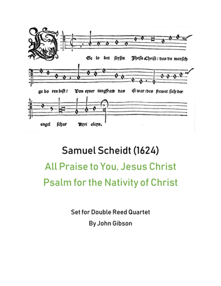 Samuel Scheidt - All Praise to You, Jesus - Double Reed Quartet image number null