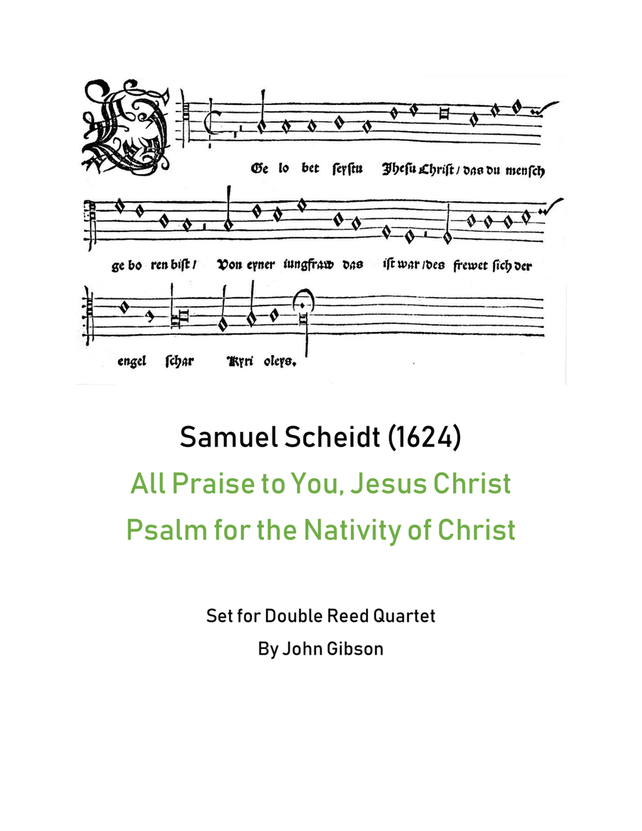 Samuel Scheidt - All Praise to You, Jesus - Double Reed Quartet Woodwind Ensemble scores gallery preview page 1