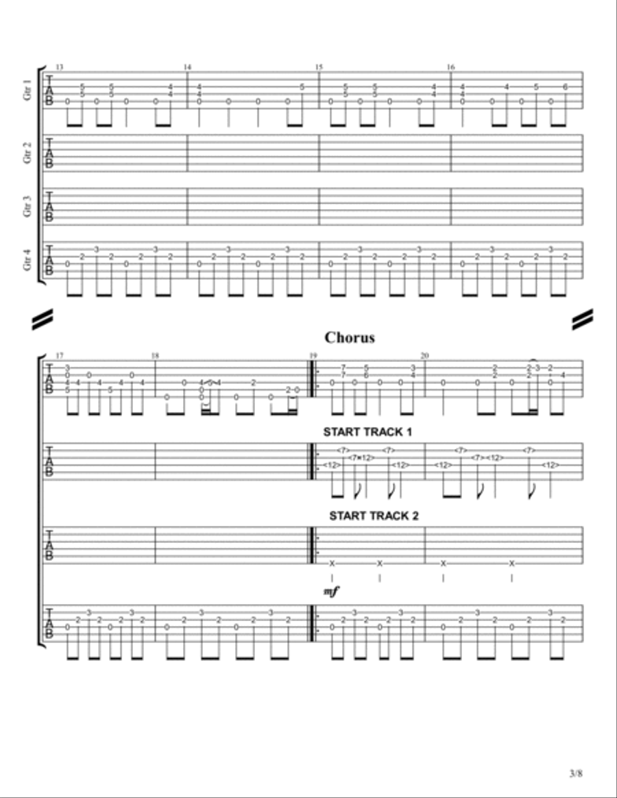 Goodbye Blue Sky Goodbye Blue Sky Guitar Tablature scores gallery preview page 3