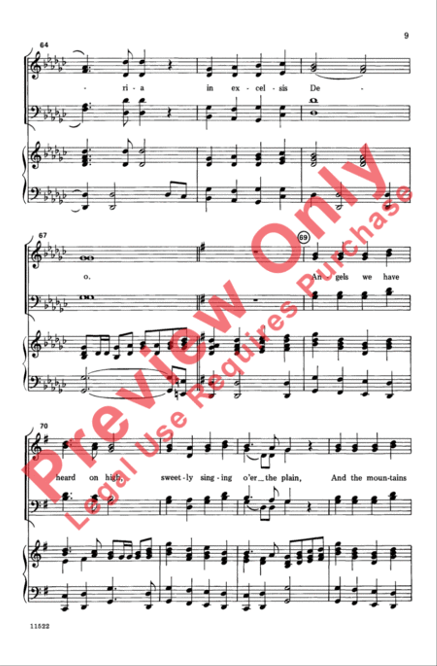 Angels We Have Heard on High: A Concerto 4-Part scores gallery preview page 8