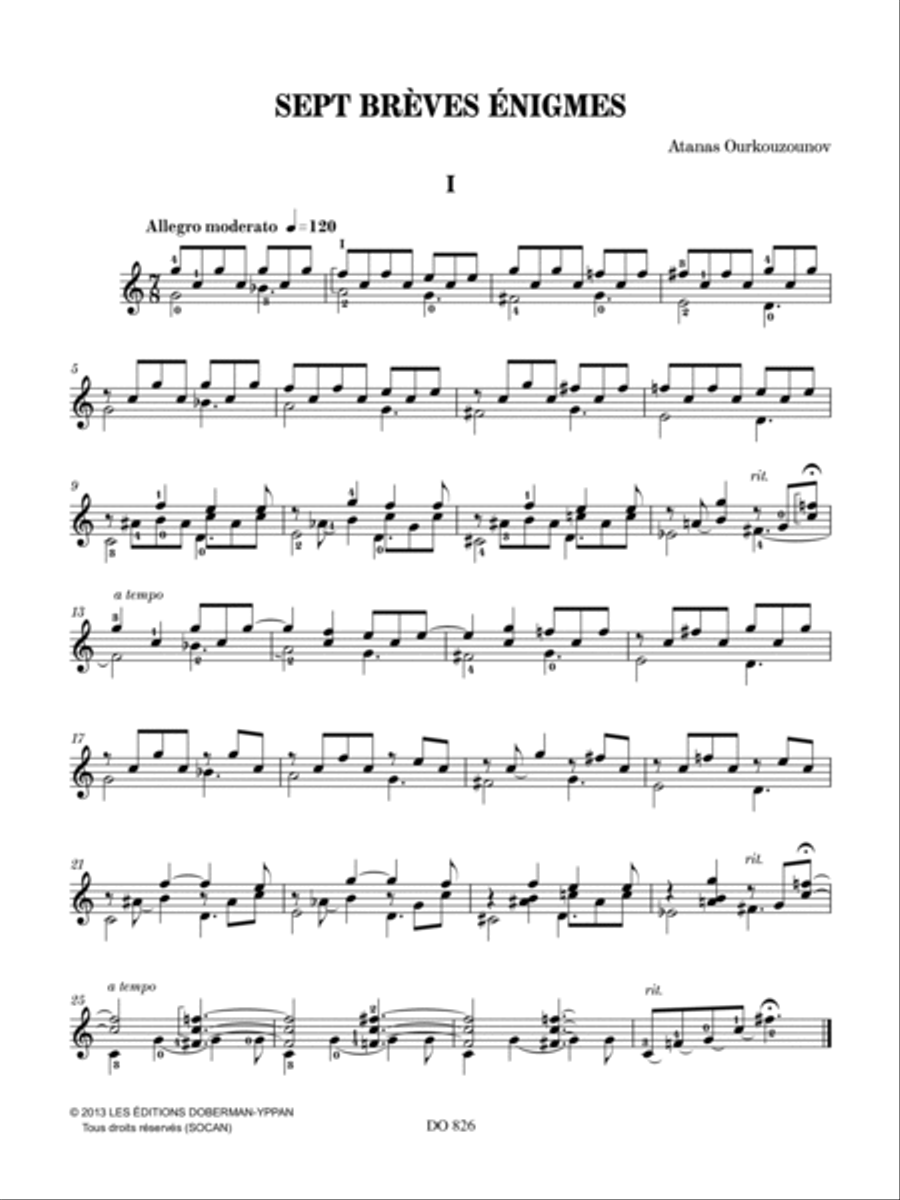 Sept brèves énigmes Sept brèves énigmes Classical Guitar scores gallery preview page 2