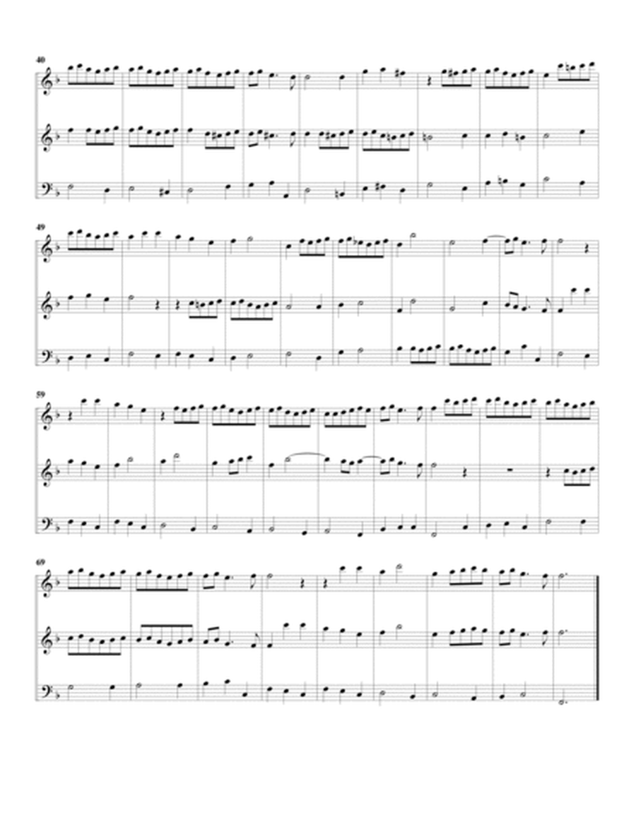 Trio sonata, flute, oboe, continuo, F major (arrangement for 3 recorders)