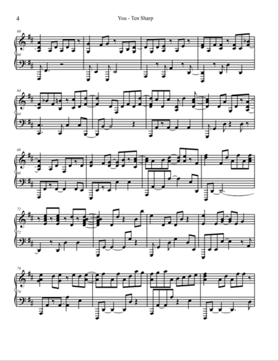 You Piano Solo scores gallery preview page 4