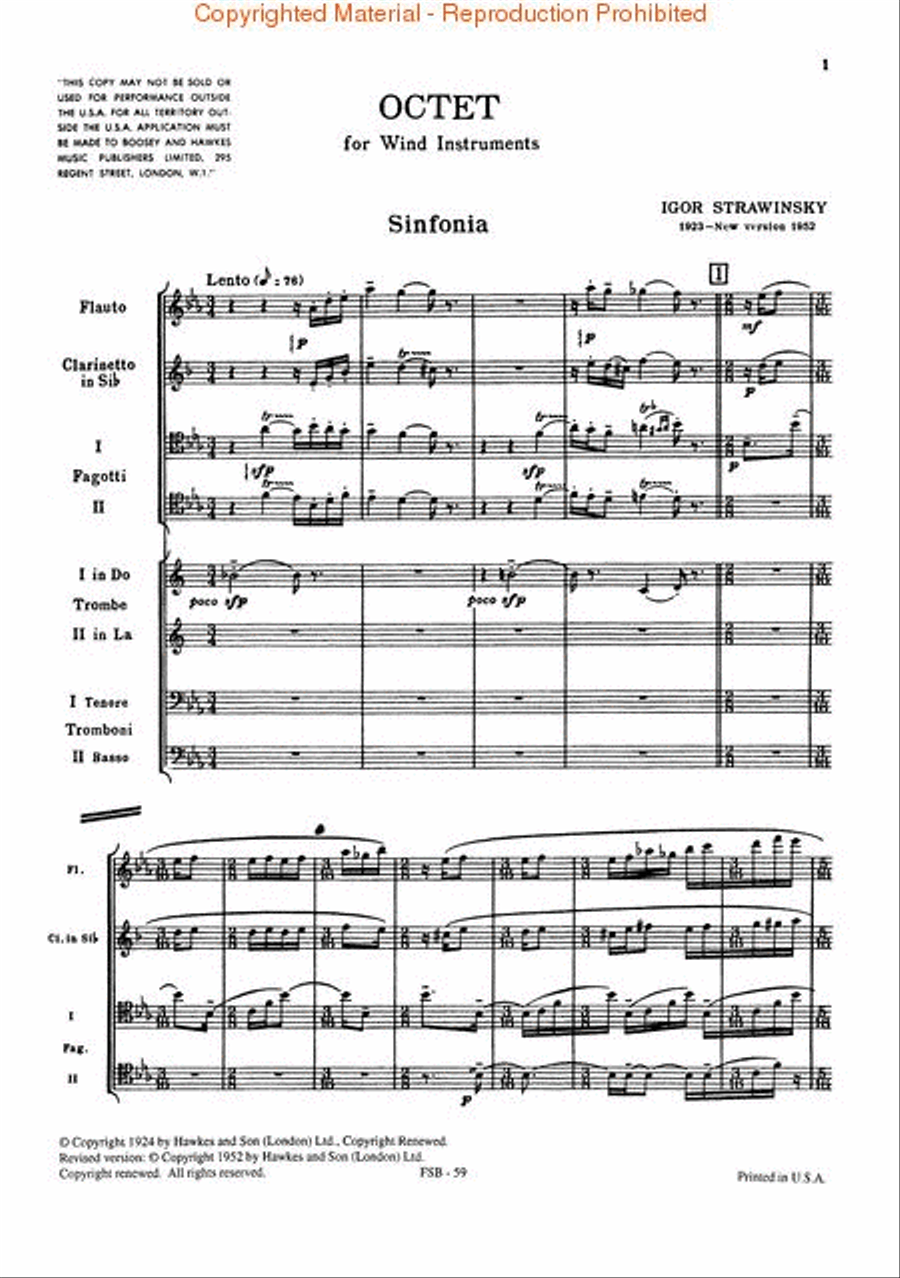 Symphonies of wind instruments stravinsky sale