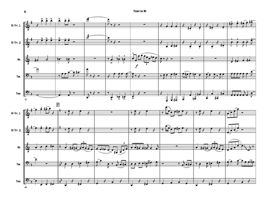 Friend Like Me Brass Ensemble scores gallery preview page 6