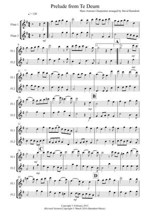 Prelude from Te Deum for Flute Duet