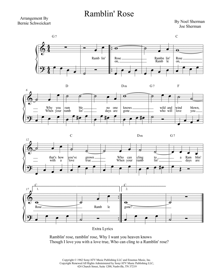 Ramblin' Rose Ramblin' Rose A Cappella scores gallery preview page 1